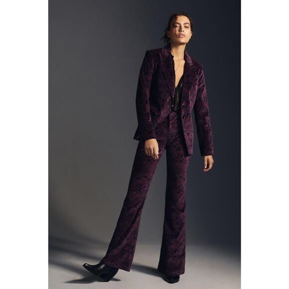Anthropologie x Paige Lou Lou Velvet High-Rise Flare Pants Size 30"x34"